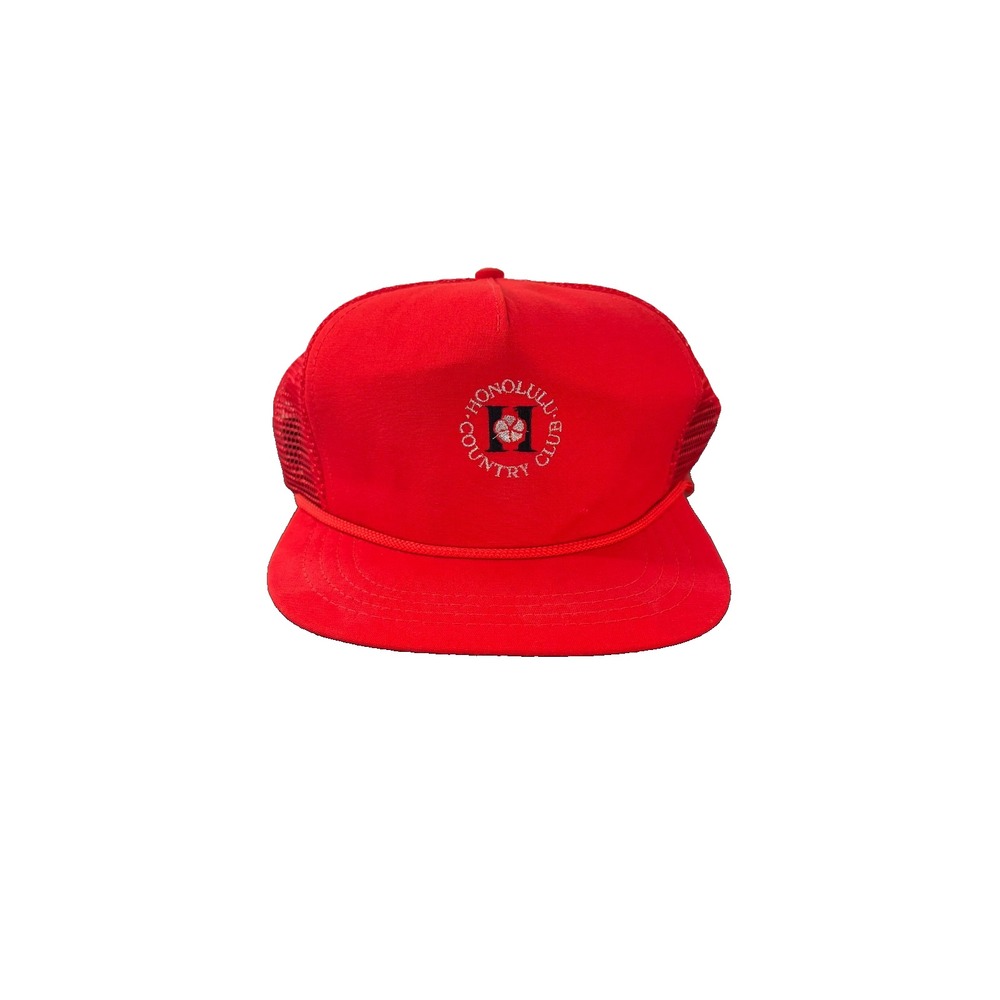 Cali Fame Honolulu Country Club Baseball Cap Mens One‎ Size Red Strapback Hat